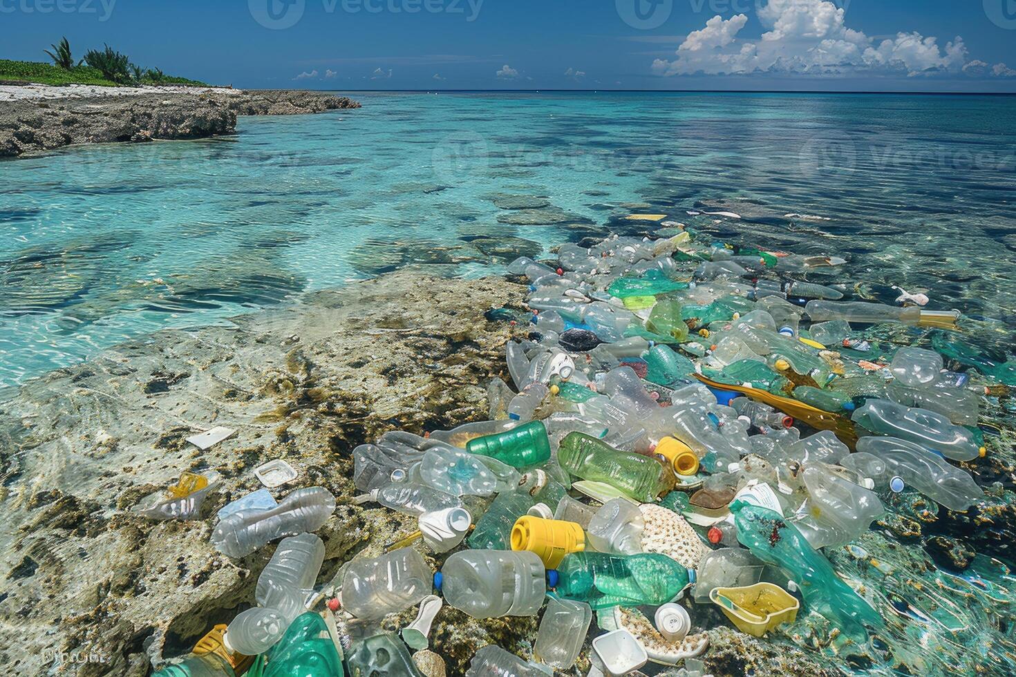 ai gegenereerd plastic verontreiniging van verspilling single gebruik plastic professioneel fotografie foto