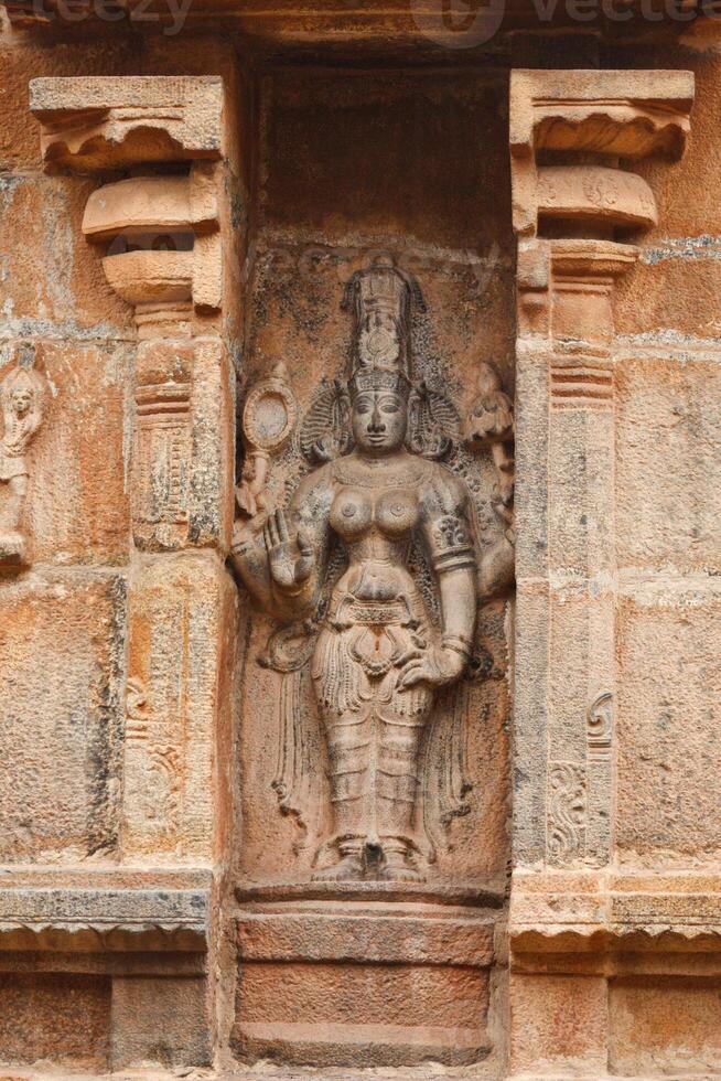 bas reliëfs in Hindoe tempel. brihadishwarar tempel. danjavur, foto