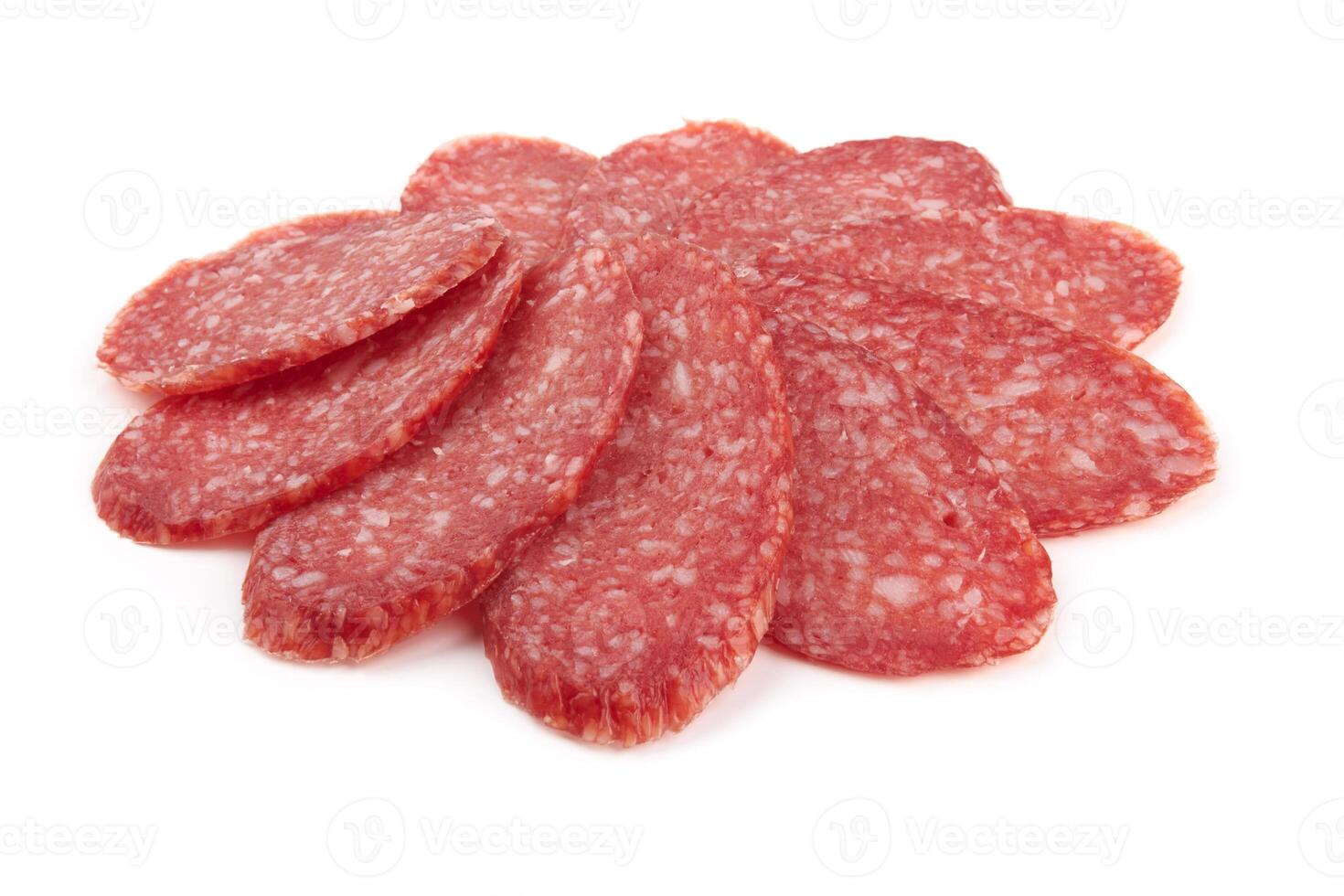 salami op wit foto