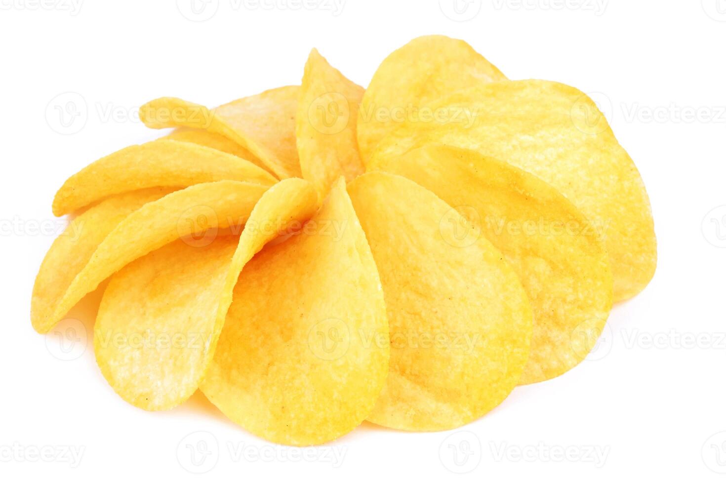 aardappel chips Aan wit foto