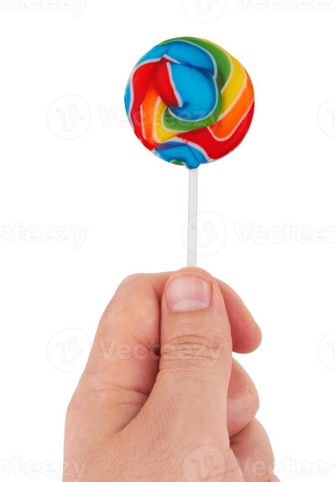 lolly snoep Aan wit foto