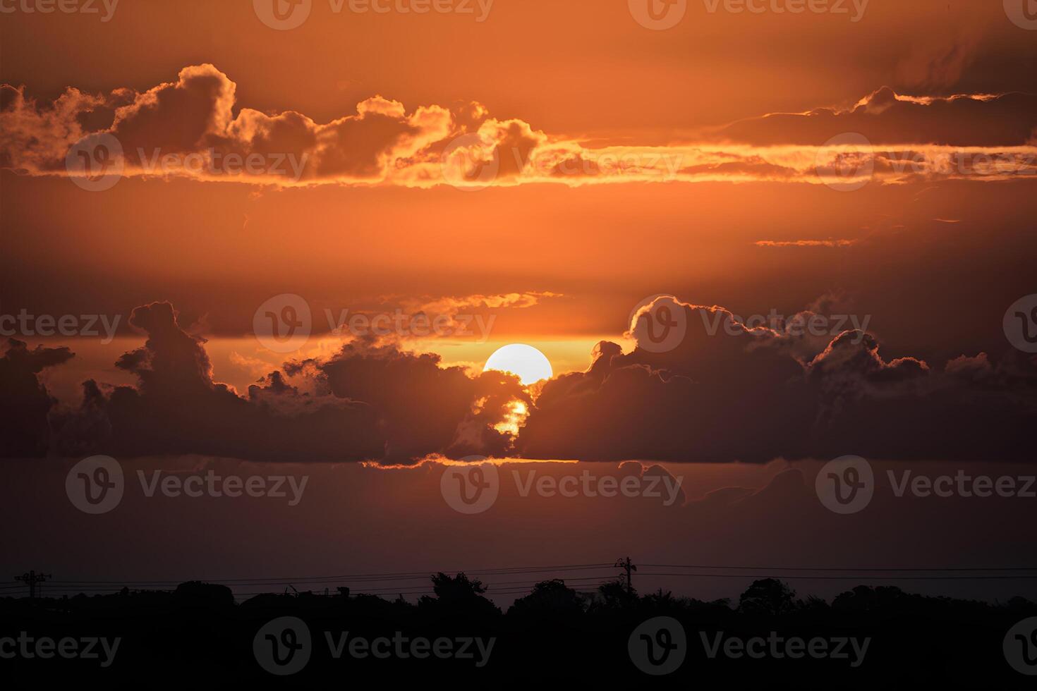 ai gegenereerd zon gluurt door wolken, creëren een boeiend zichtbaar schouwspel foto