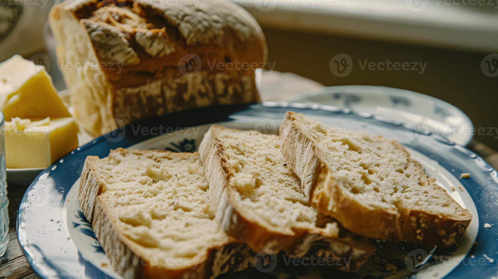 brood en boter, eigengemaakt bakken en traditioneel voedsel, land leven foto