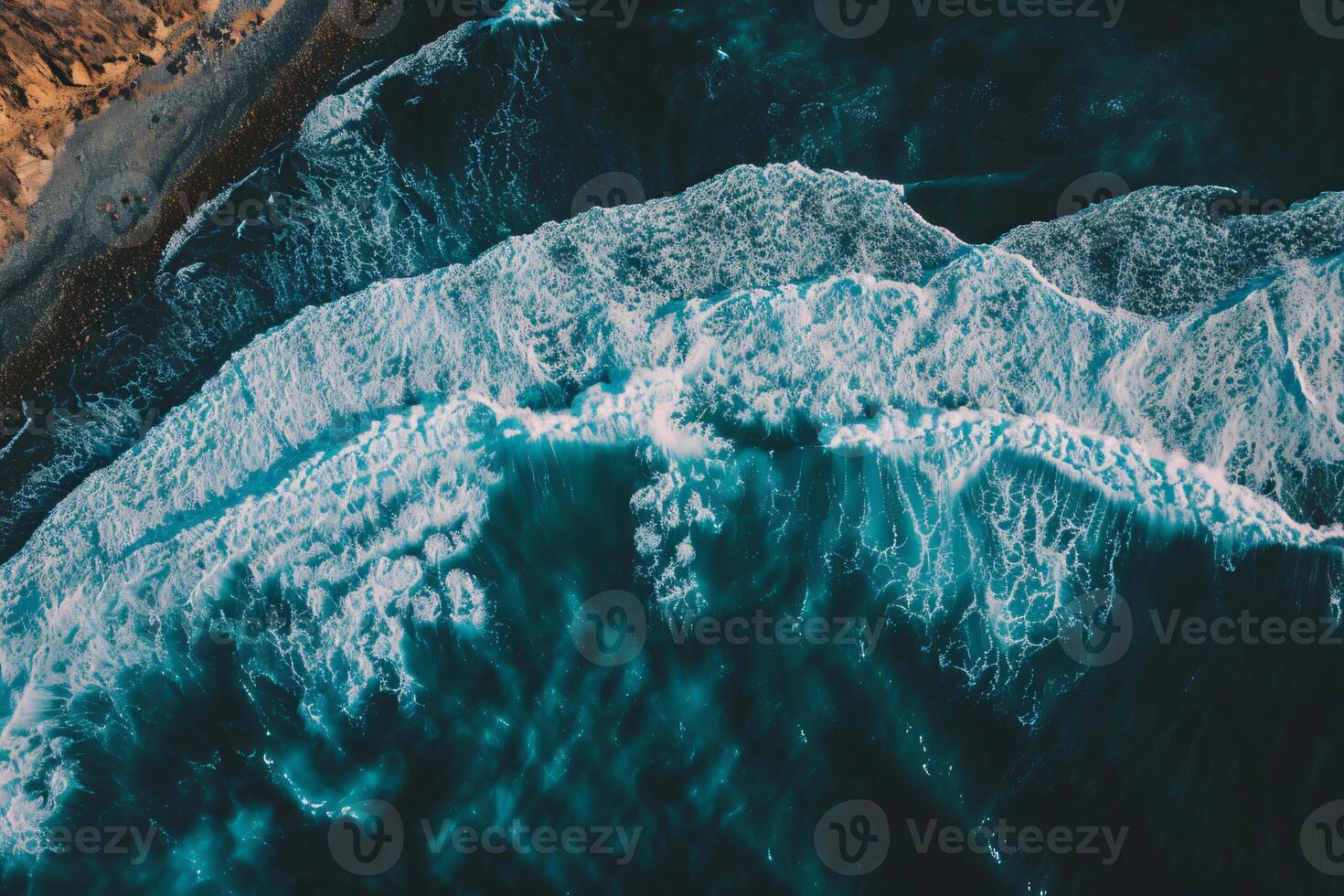 foto verticaal overhead schot van een golvend zee