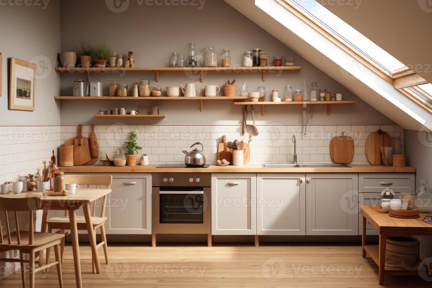 modern keuken interieur met houten meubilair k professioneel reclame fotografie foto