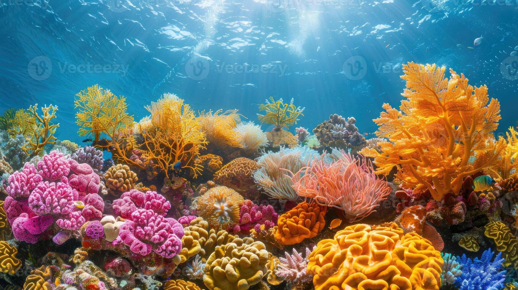 levendig koraal rif onderwater- landschap foto