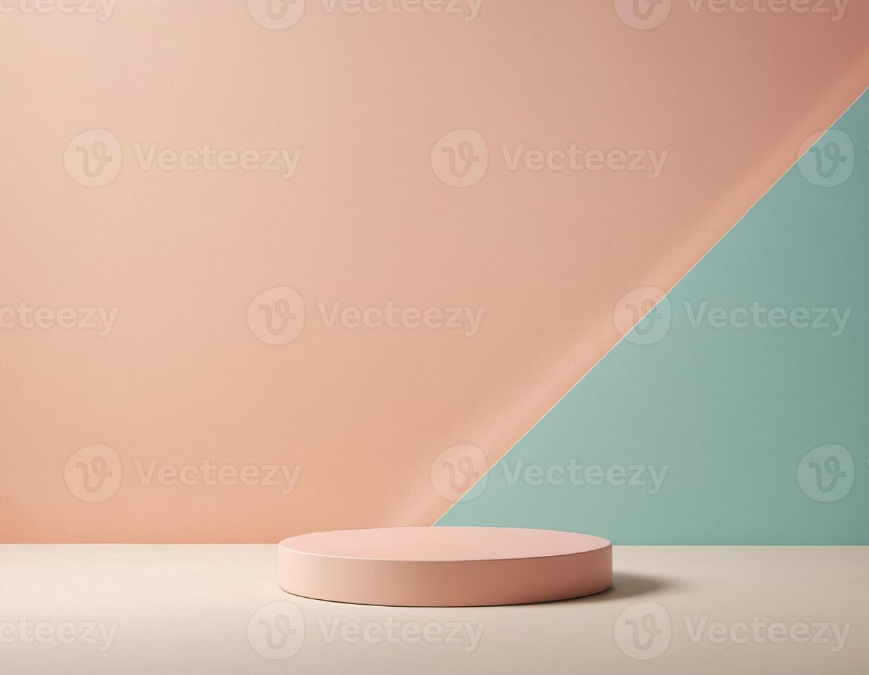 minimalistische pastel podium Aan zacht achtergrond Product Scherm staan foto