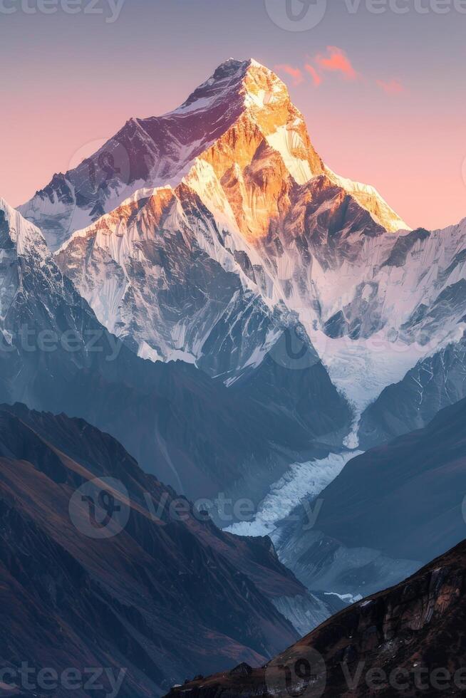 besneeuwd berg top visie foto