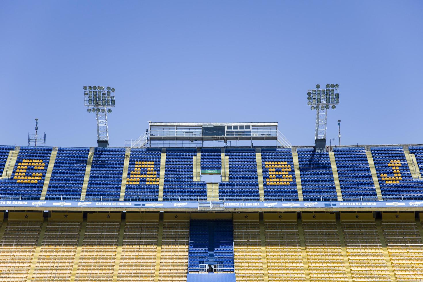 buenos aires, argentinië, 20 januari 2018 - detail van het la bombonera-stadion in buenos aires, argentinië. het is een stadion dat eigendom is van boca junioren en werd gebouwd in 1938. foto