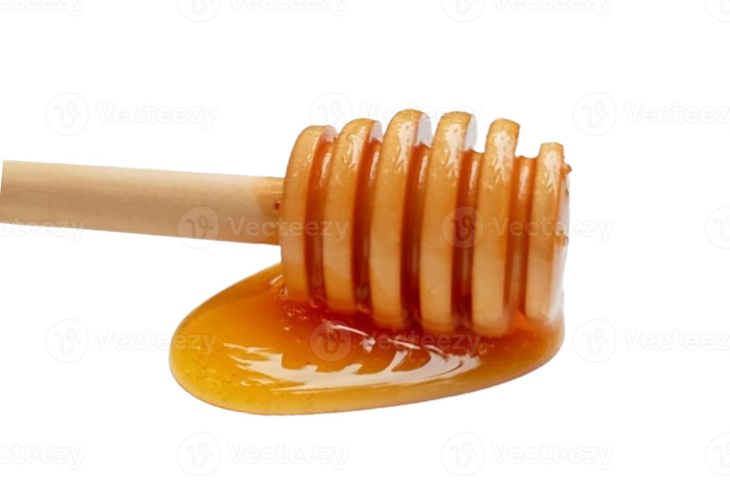 houten lepel honing geïsoleerd Aan wit achtergrond foto