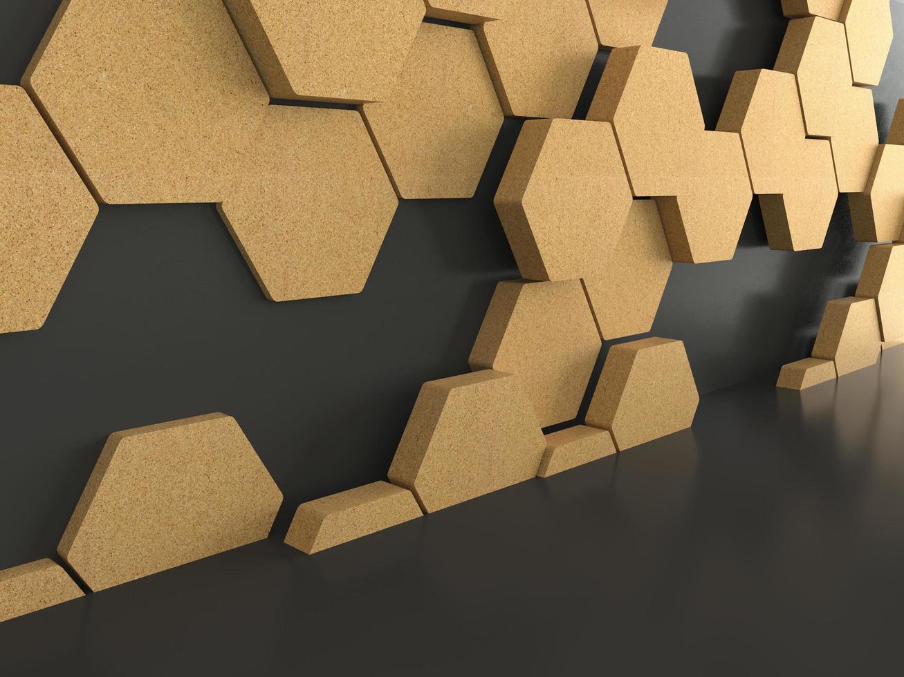 abstracte futuristische vloer met zeshoeken achtergrond, 3D-rendering foto