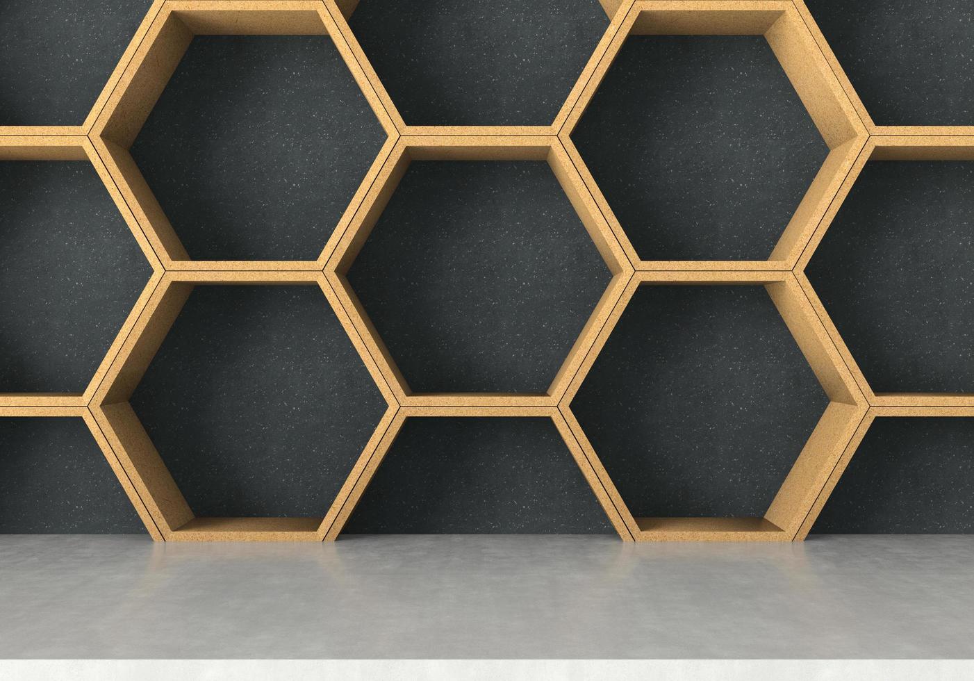 abstracte futuristische vloer met zeshoeken achtergrond, 3D-rendering foto