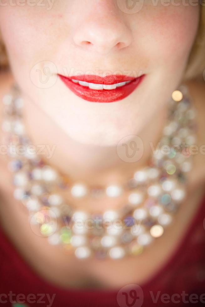 mooie glimlach close-up foto