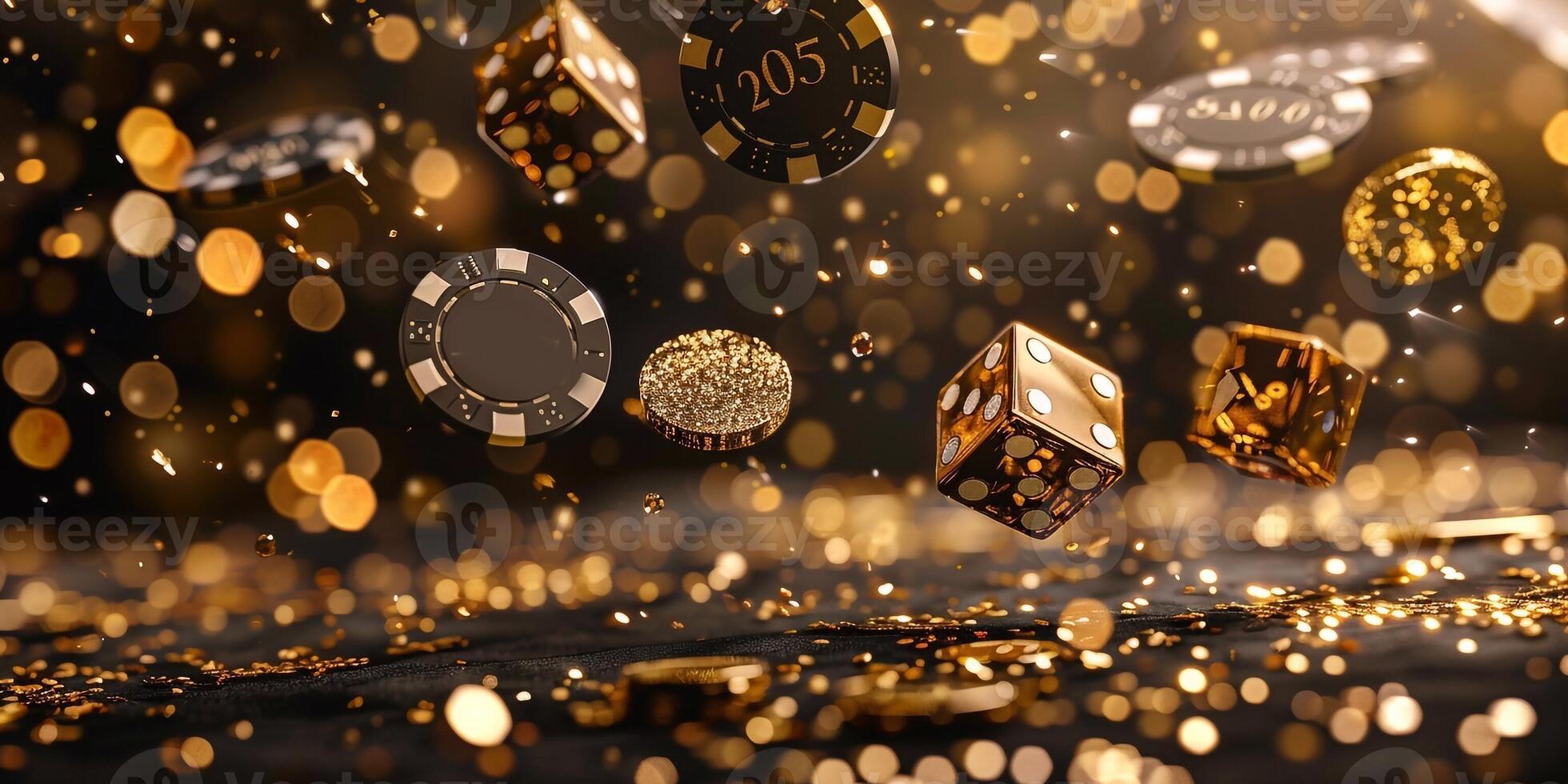 ai gegenereerd casino online concept, goud mijnbouw concept foto