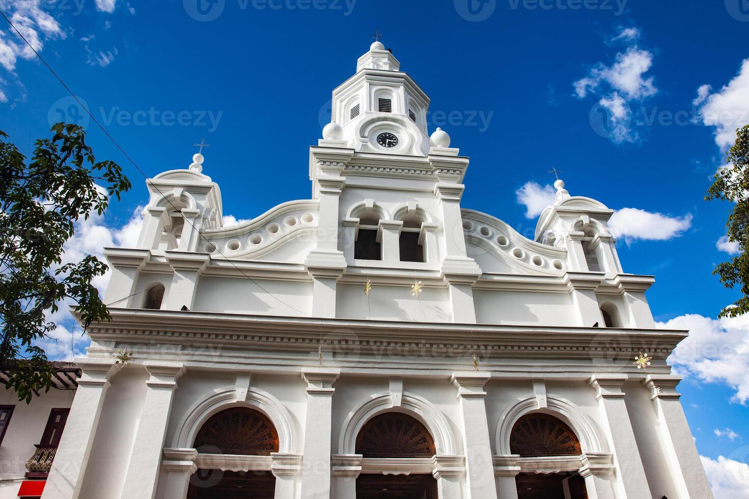 historisch minor basiliek van de vlekkeloos opvatting ingehuldigd in 1874 in de erfgoed stad- van salamina in de afdeling van calda's in Colombia foto