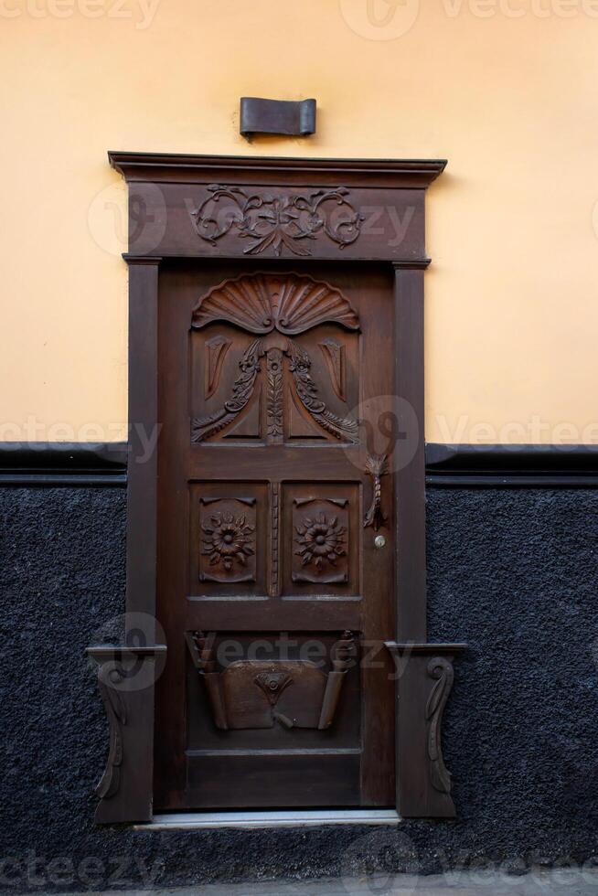 detail van een mooi facade van de huizen Bij de historisch downtown van de erfgoed stad- van salamina gelegen Bij de calda's afdeling in Colombia. foto