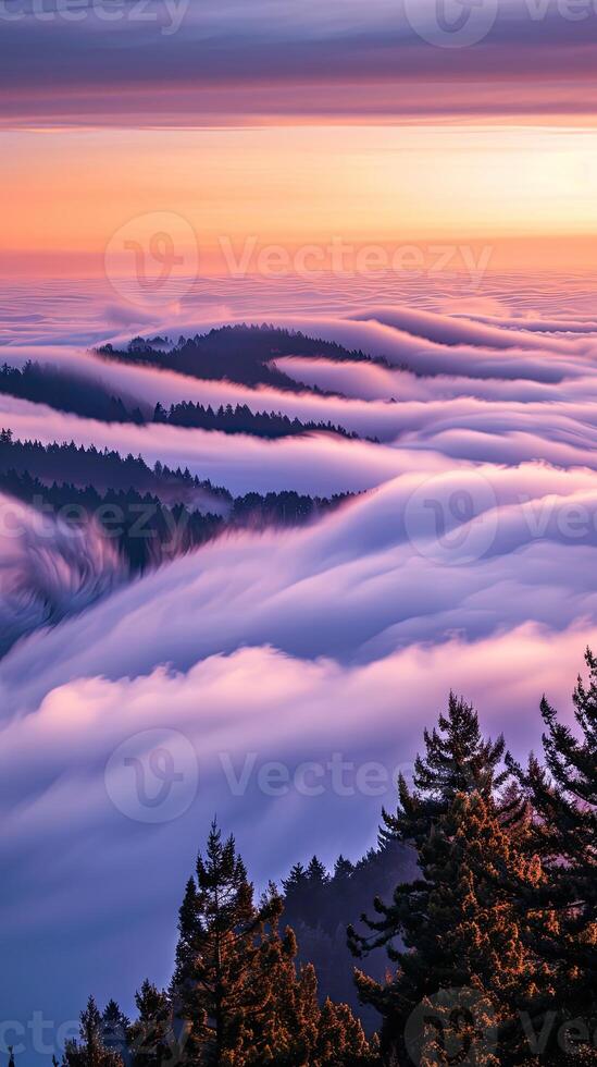 berg mist landschap visie foto