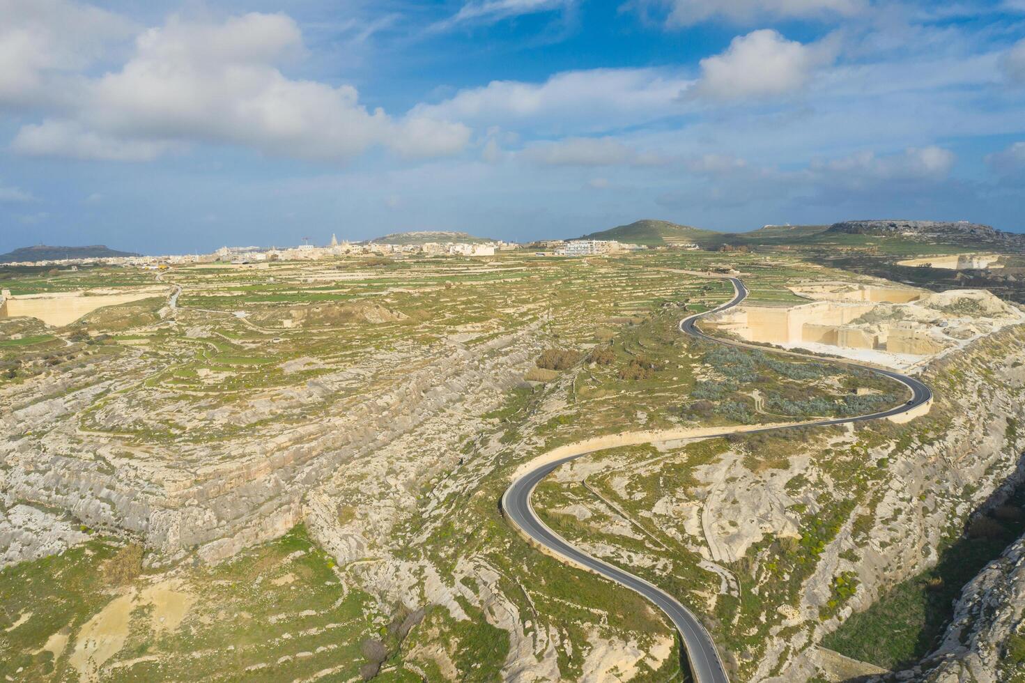 gozo eiland landschap in Malta, antenne visie foto