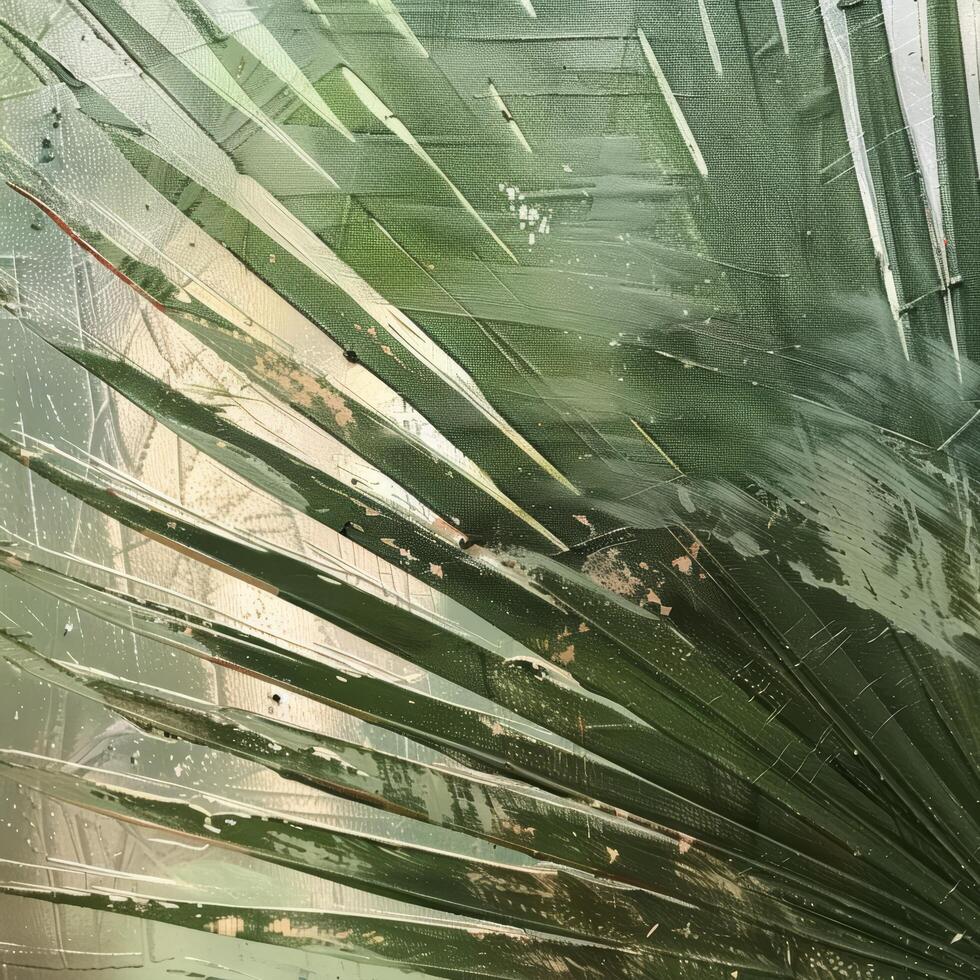 abstract schilderij van palm boom bladeren foto