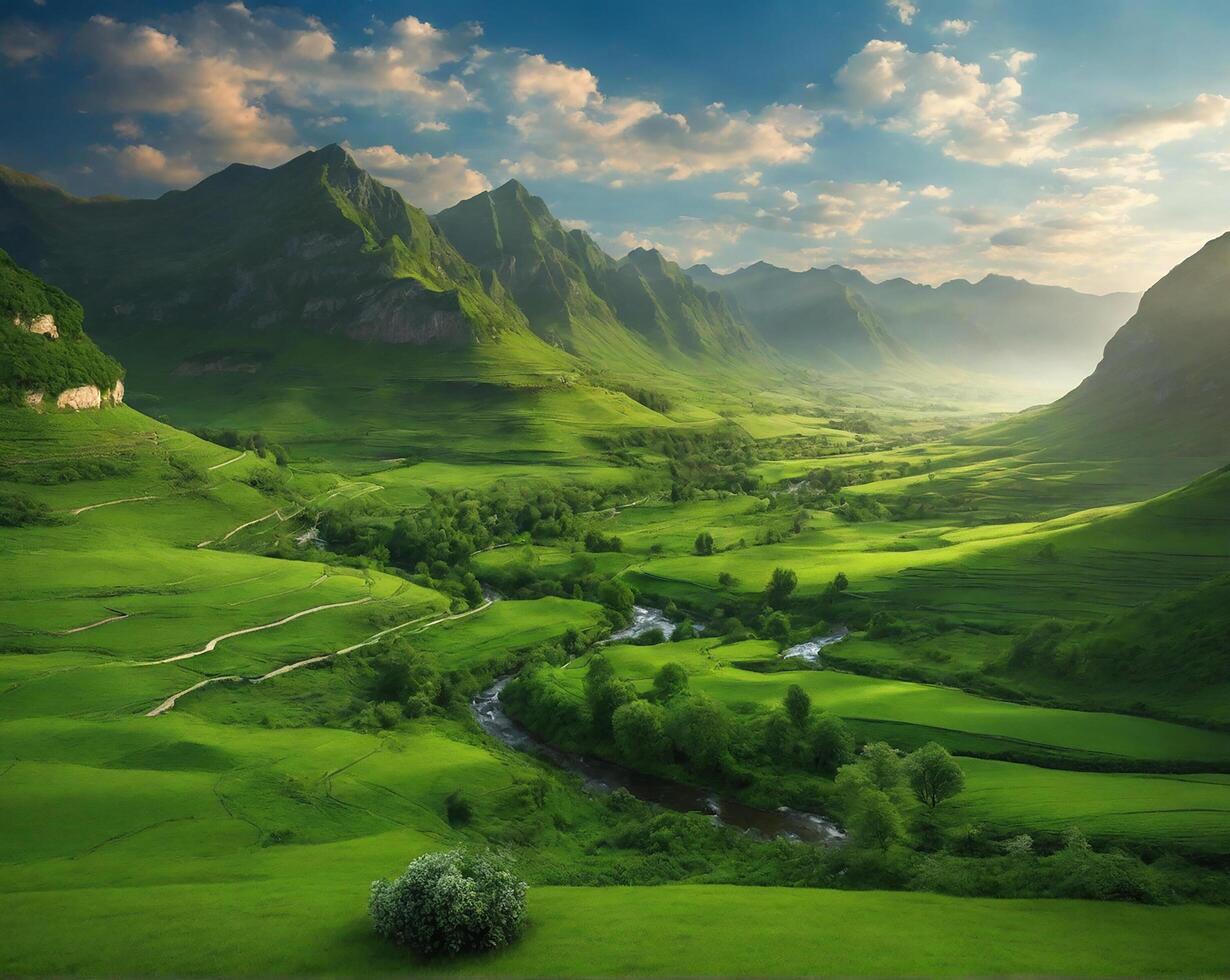 groen natuurlijk landschap verbijsterend foto