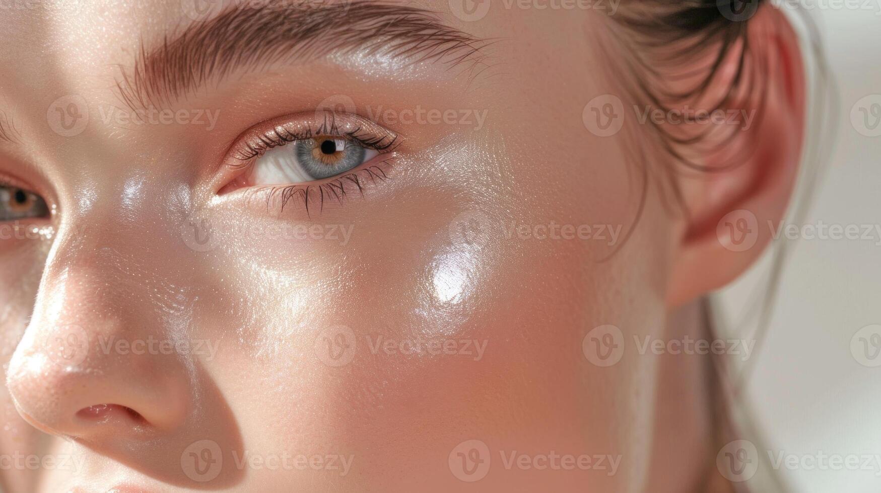 natuurlijk vrouw portret in dichtbij omhoog. . foto