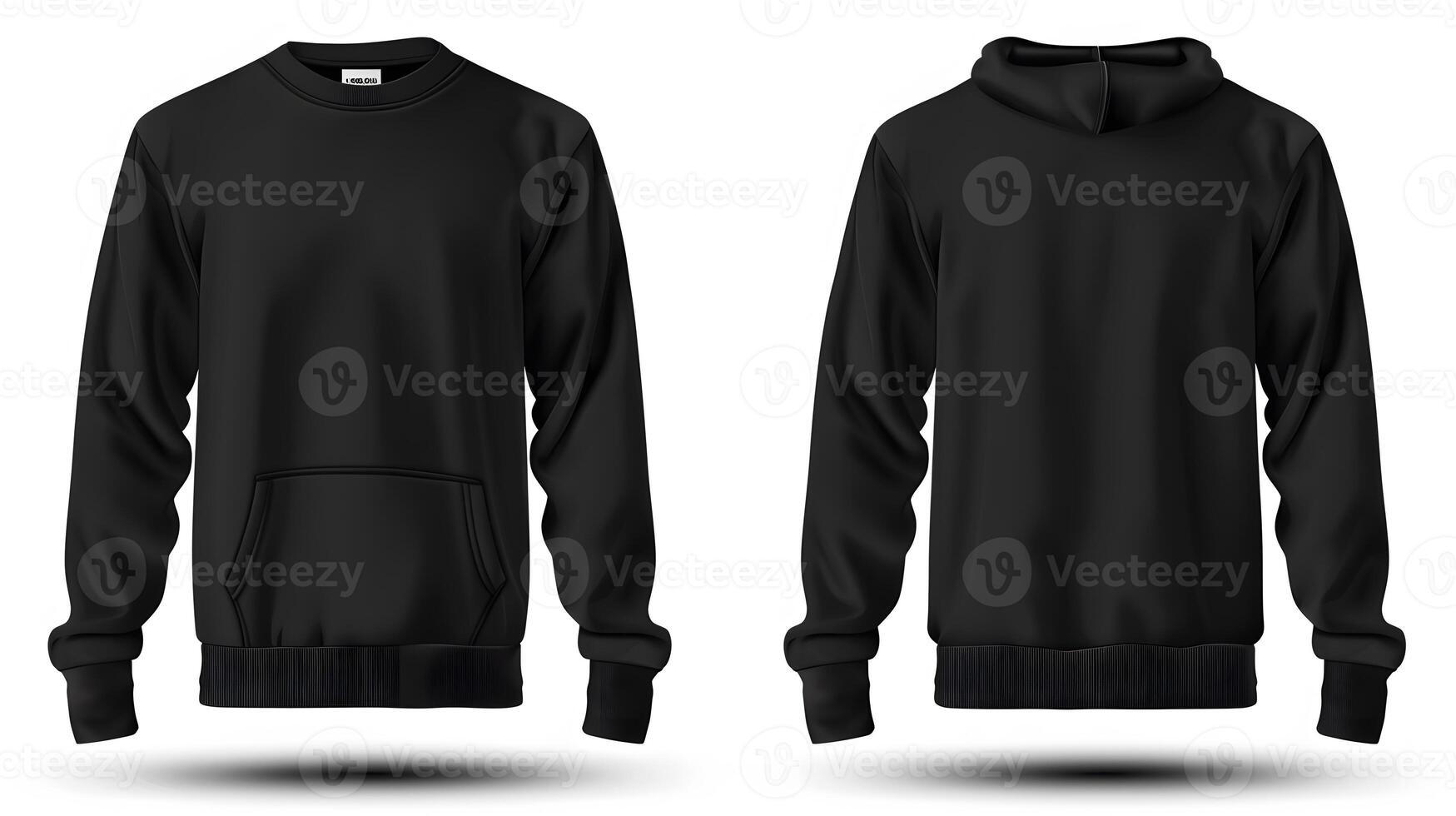 hoody voor ontwerp mockup voor afdrukken, geïsoleerd Aan wit achtergrond foto