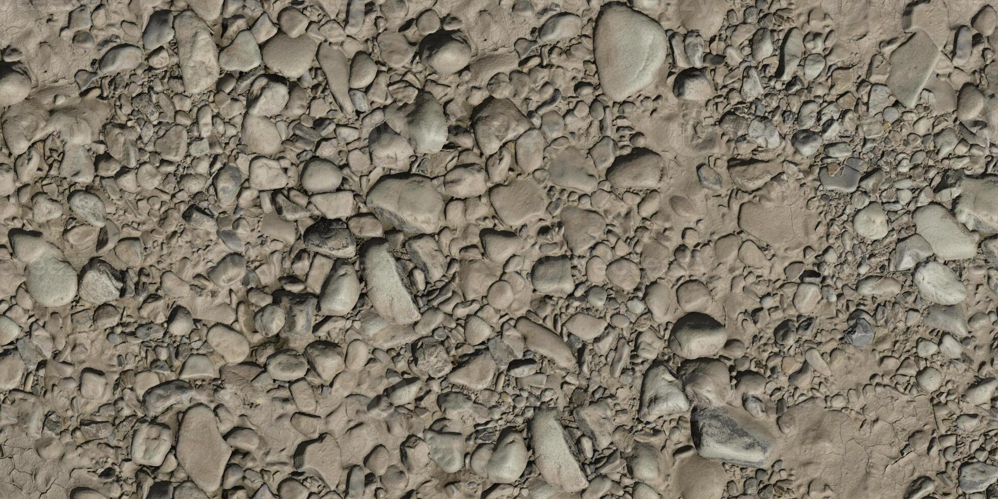 rivier- kiezelsteen in droog modder structuur achtergrond foto