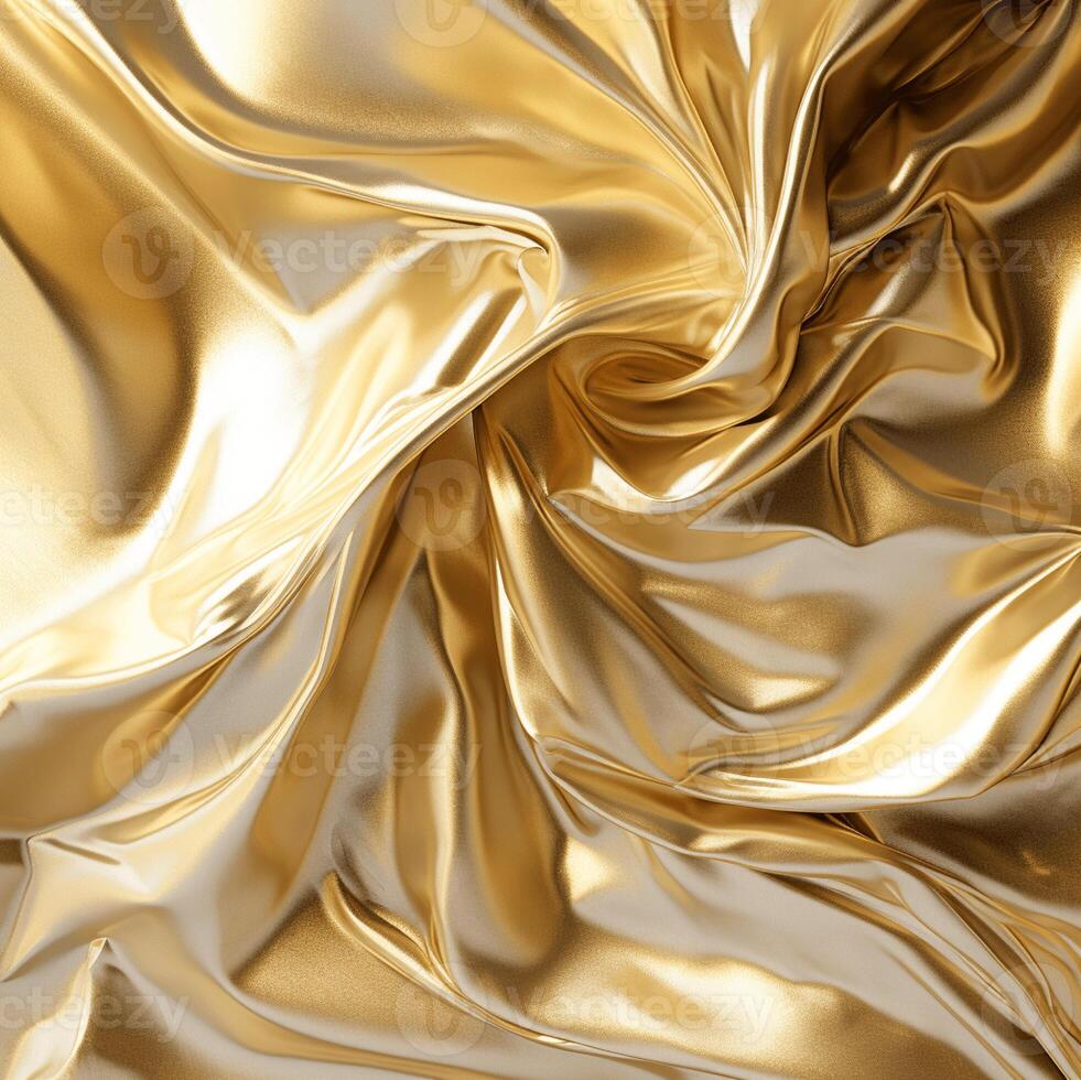 gouden zijde verfrommeld kleding stof achtergrond foto