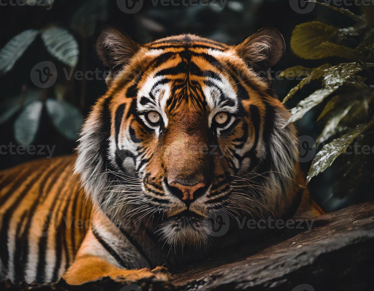 expressief tijger in de wild foto
