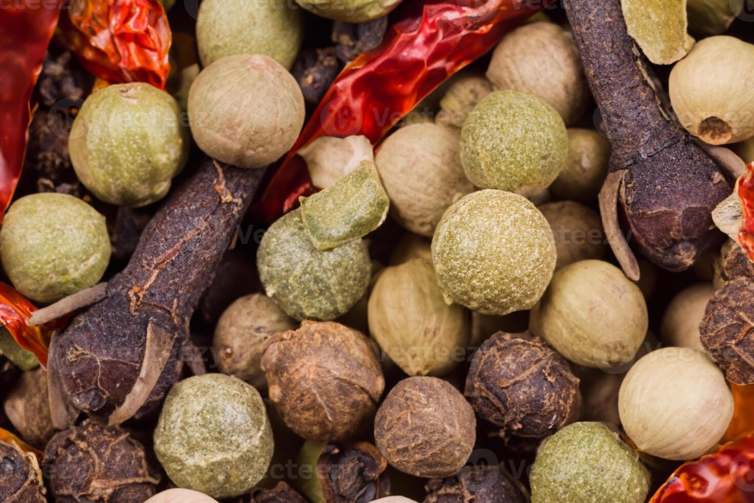 verkennen de schoonheid van macro specerijen en kruid achtergrond, een smaakvol tapijtwerk van culinaire inspiratie foto