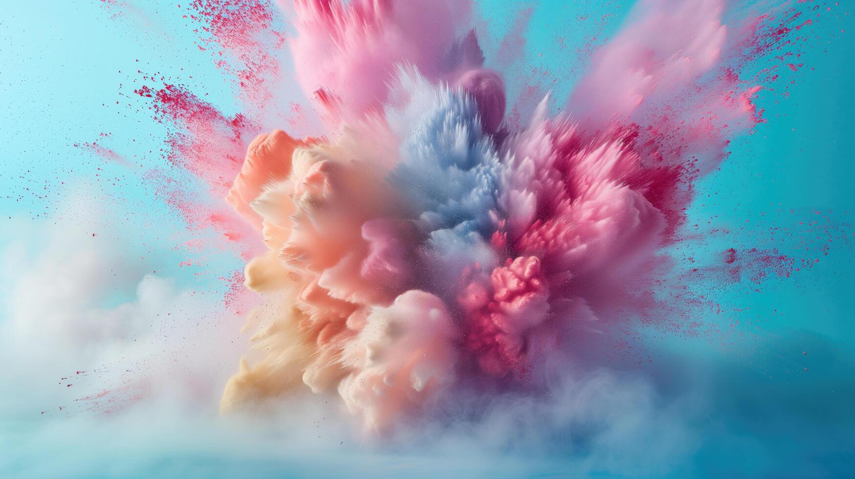 veelkleurig explosie van poeder in pastel kleuren foto