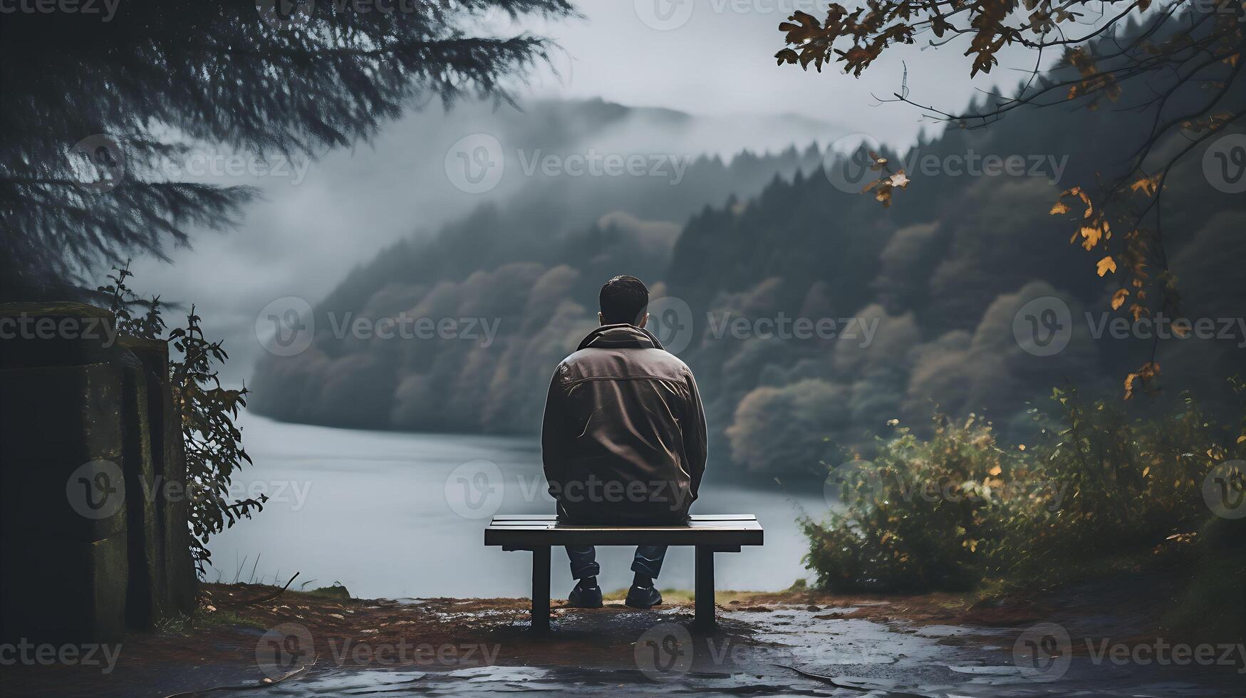 mannetje in depressie. jong Mens hebben frustratie, eenzaamheid of depressief. concept emotioneel burn-out, spanning en mentaal wanorde. foto