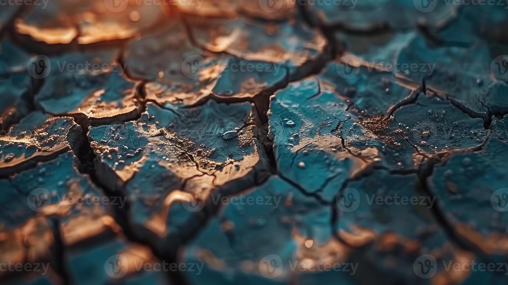 gebarsten grond land- met droog en gebarsten grond foto