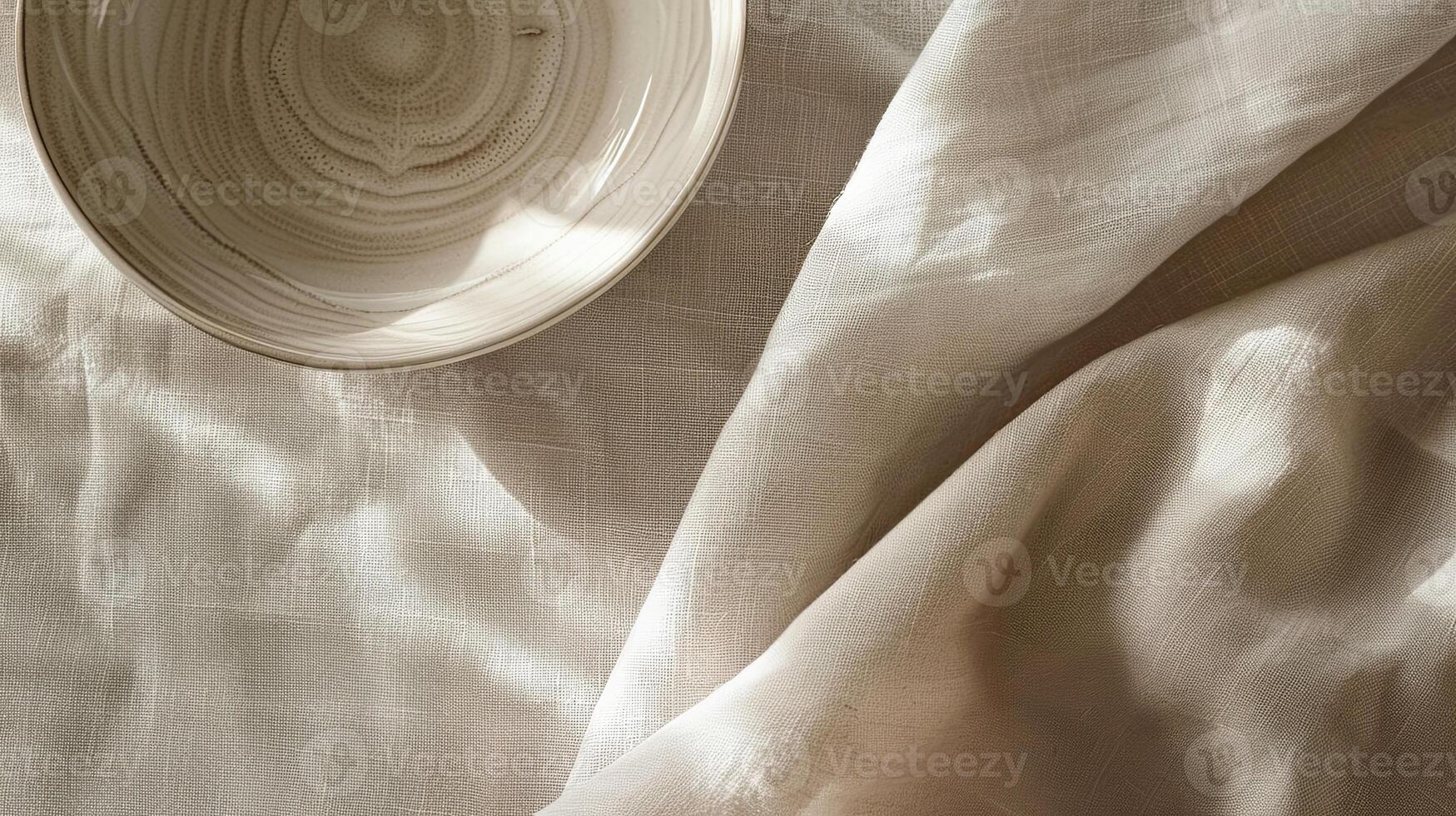 linnen papier tafelkleed uitstralend ingetogen elegantie. tijdloos verfijning concept. ai beeld foto