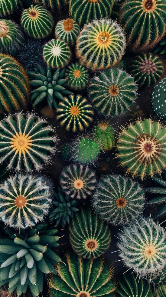 geassorteerd cactussen verzameling top visie foto