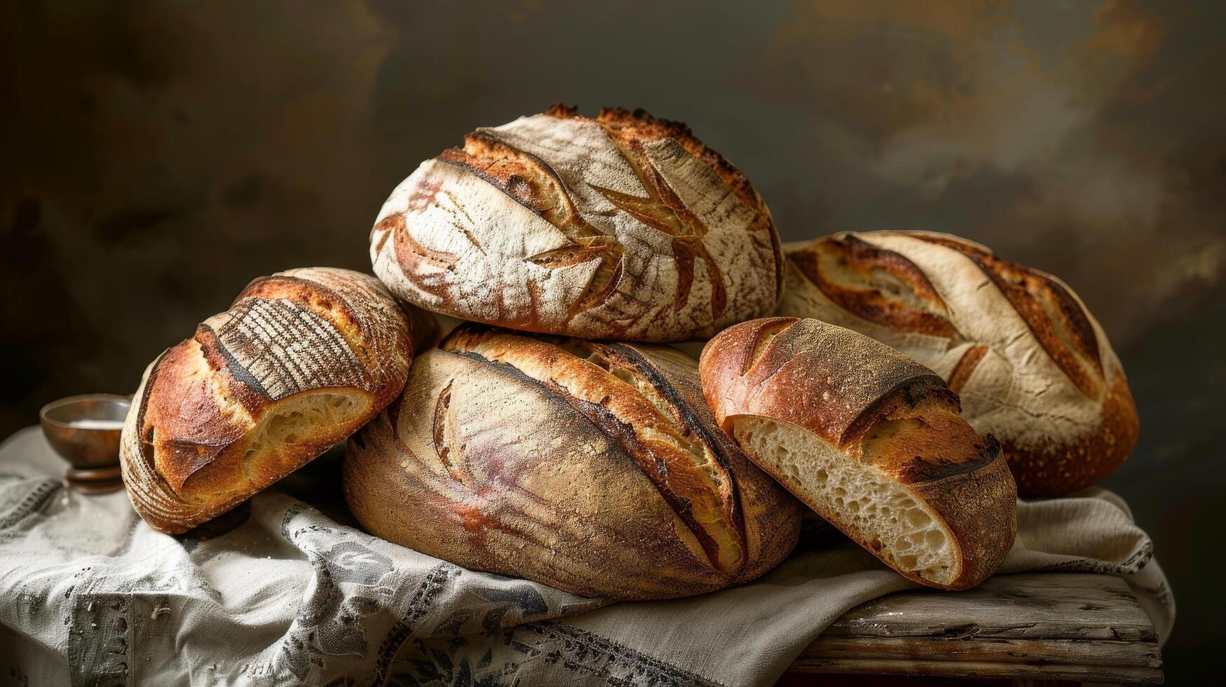 ambachtelijk zuurdesem brood assortiment foto