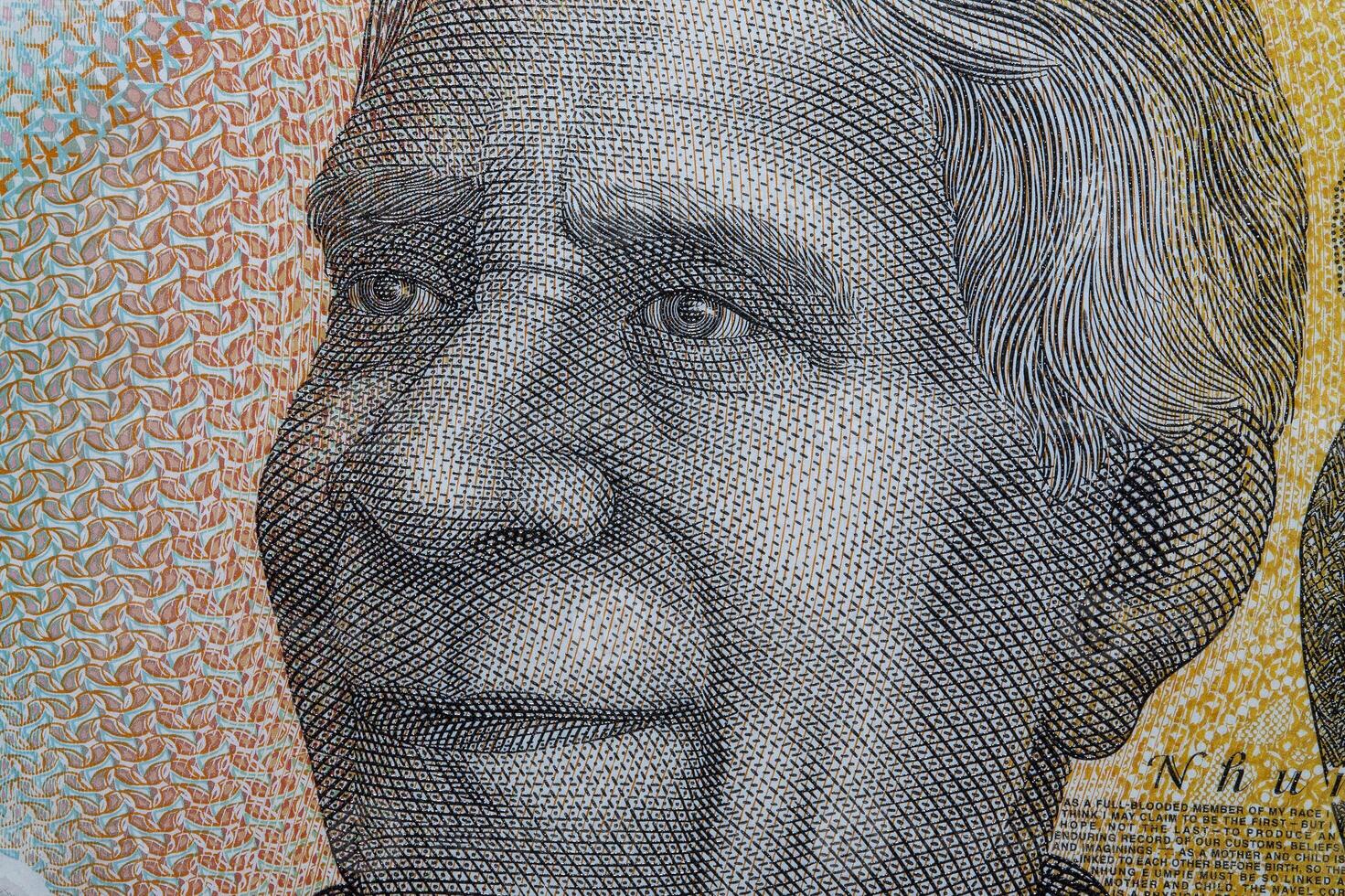 david unaipon een detailopname portret van Australisch geld foto