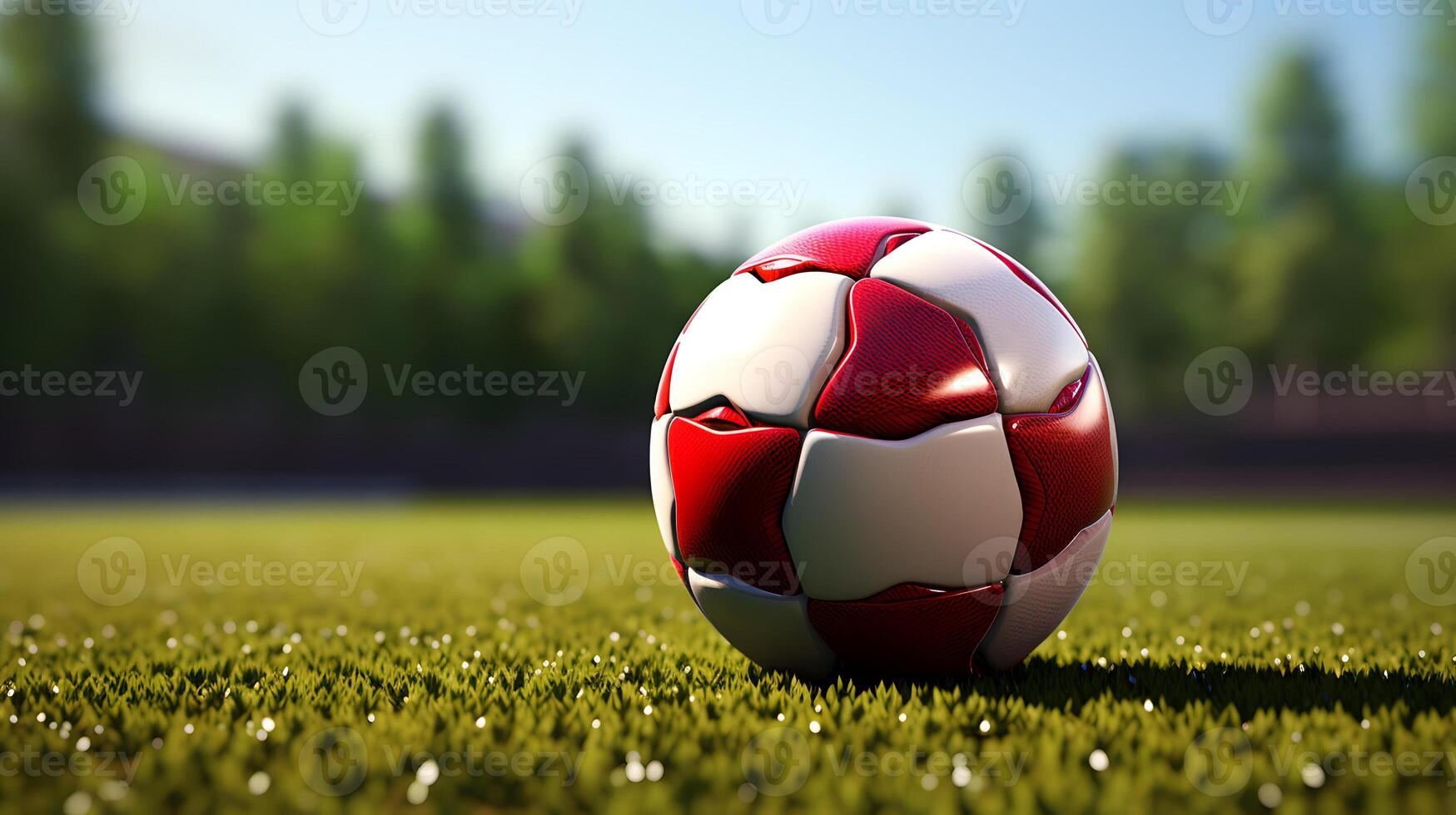 voetbal bal Aan gras veld- of stadion foto