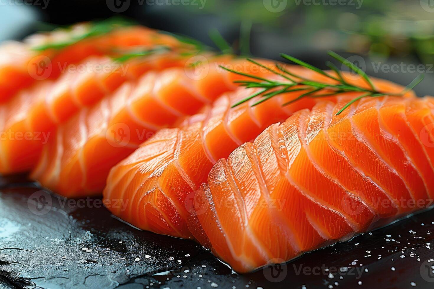 sashimi sushi in de keuken tafel professioneel reclame voedsel fotografie foto