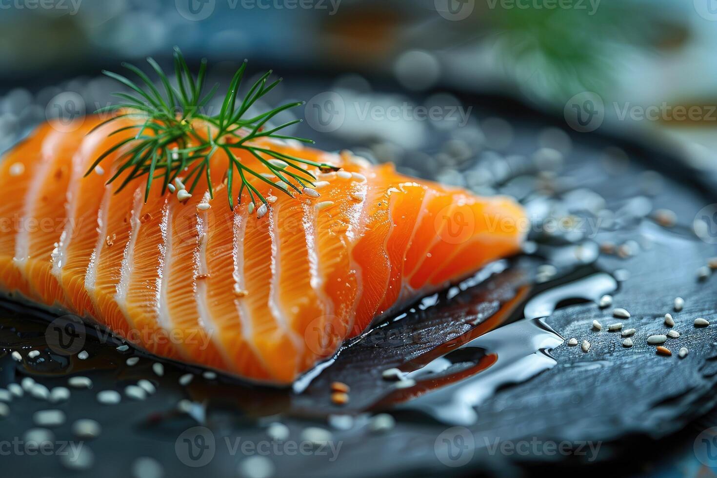 sashimi sushi in de keuken tafel professioneel reclame voedsel fotografie foto