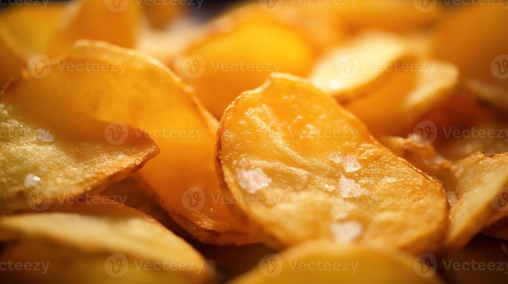 extreem detailopname van gebakken aardappelen. voedsel fotografie foto