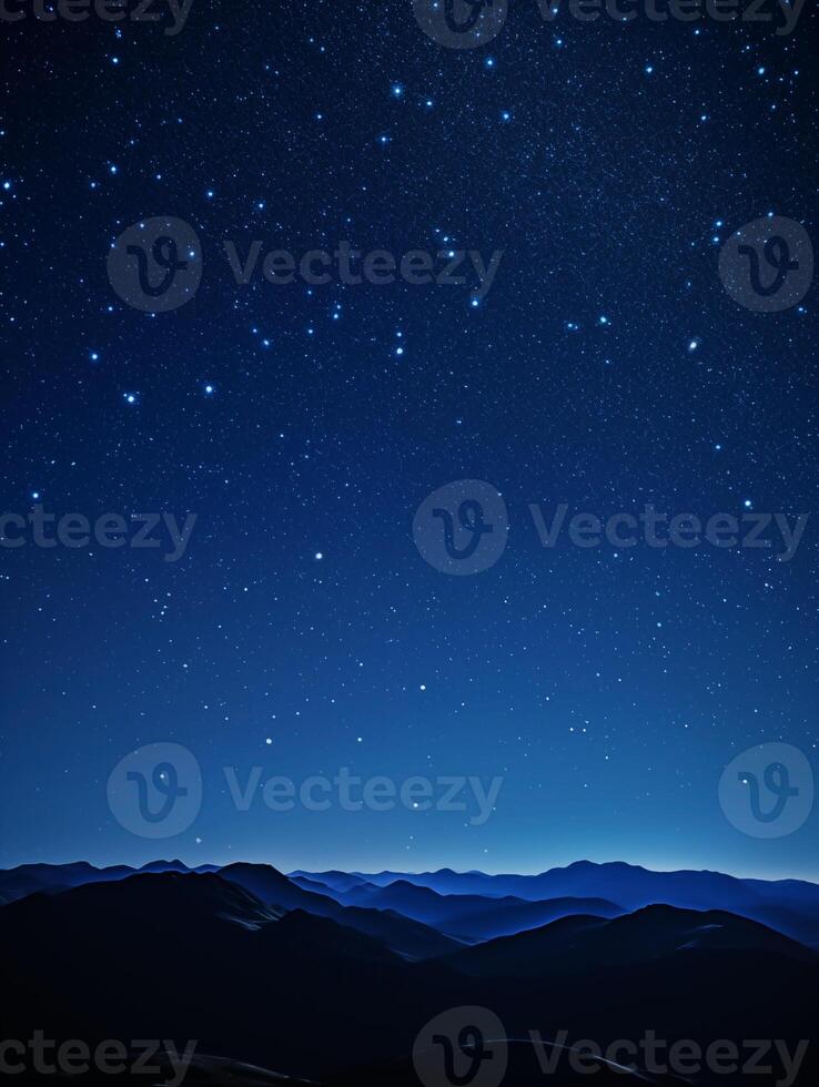sterrenhemel nacht lucht over- majestueus berg reeks achtergrond foto