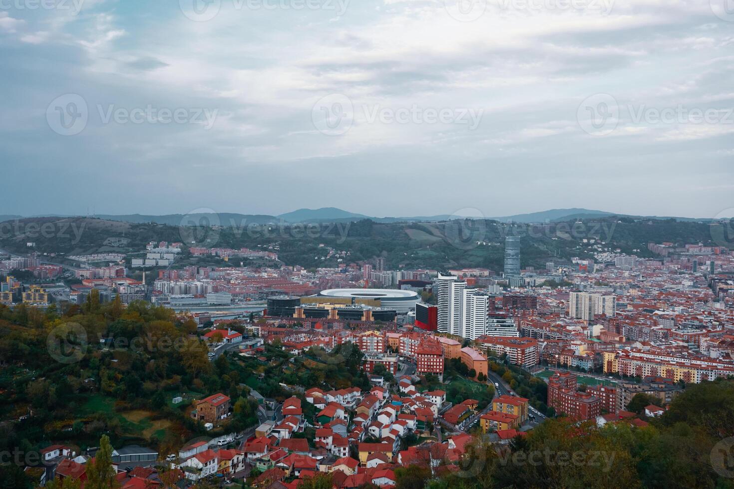 Bilbao stad visie, Bilbao, Spanje, reizen bestemmingen foto