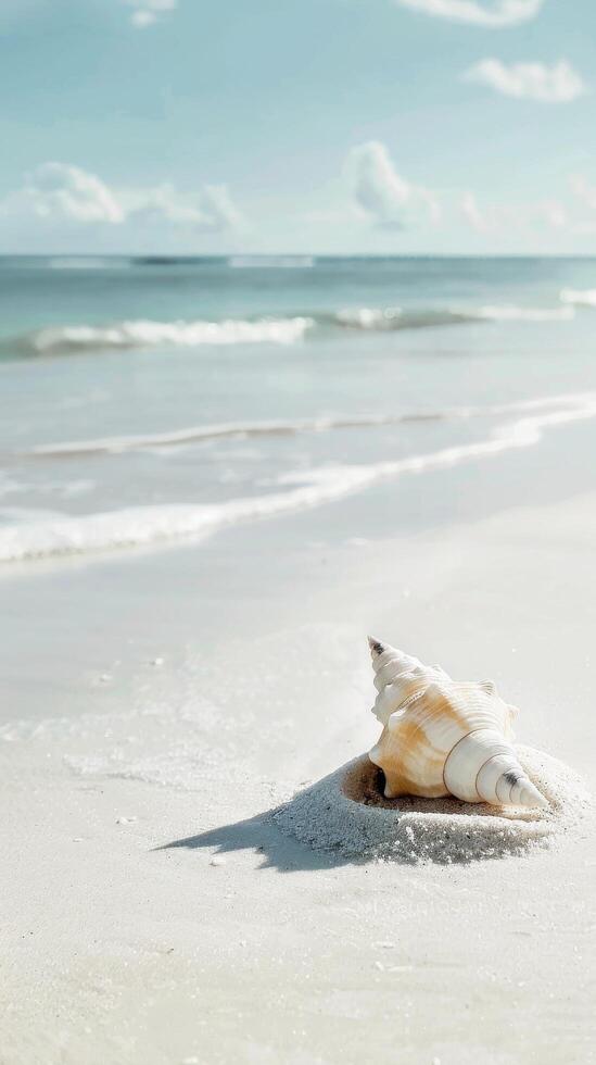 strand tafereel met schelp schelp foto