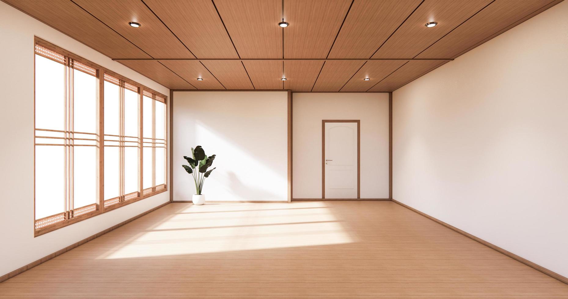 kamer minimalistisch ontwerp in Japanse stijl. 3D-rendering foto