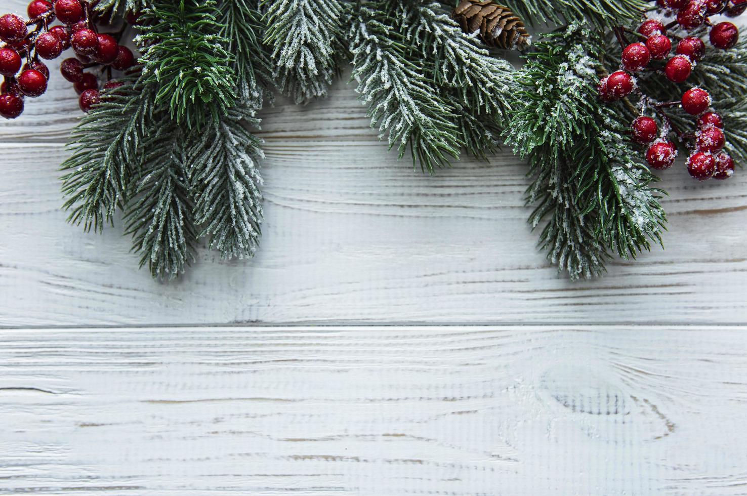Kerstspar op een houten achtergrond foto
