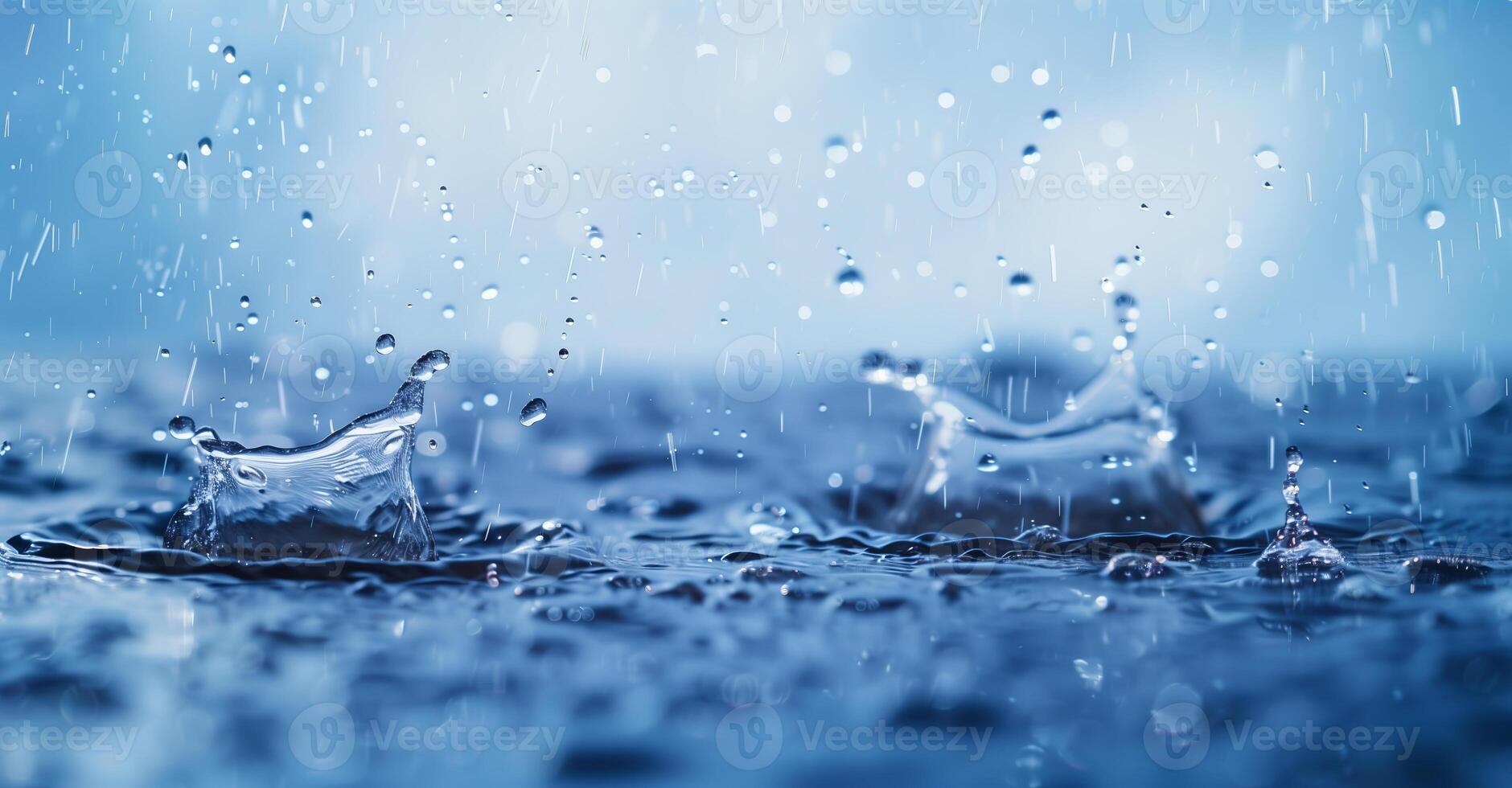 detailopname foto van water plons. plons van regen of zee water