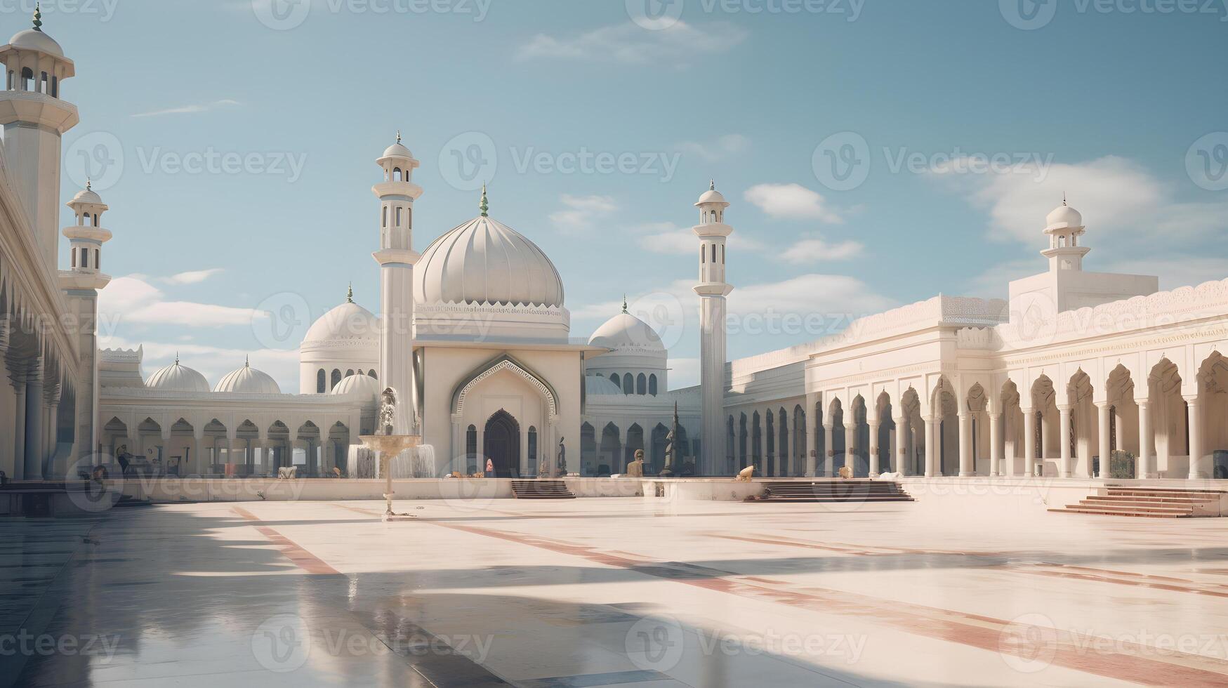 mooi moskee onder de blauw lucht, Islamitisch architectuur ontwerp foto