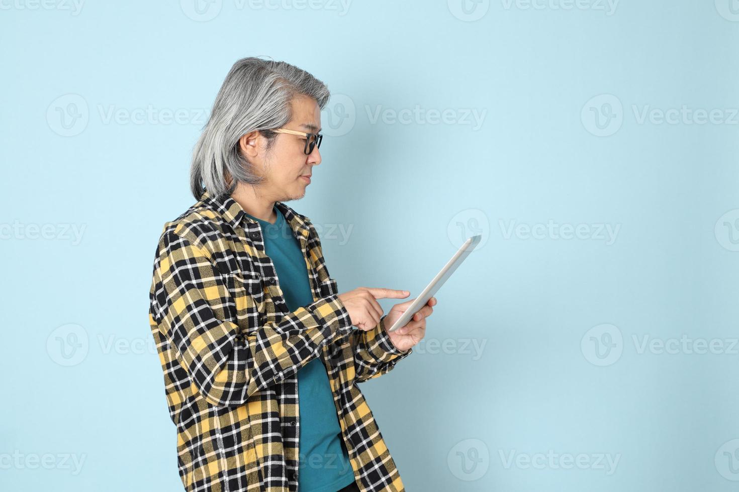 man in het blauw foto