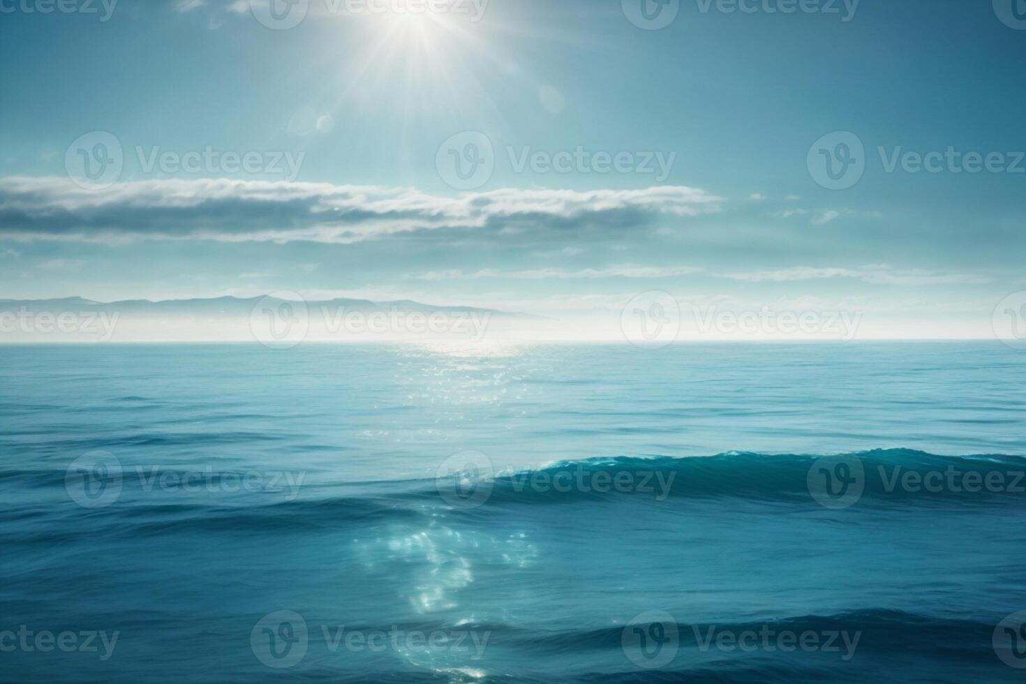 een visie van de oceaan van bovenstaand met golven foto